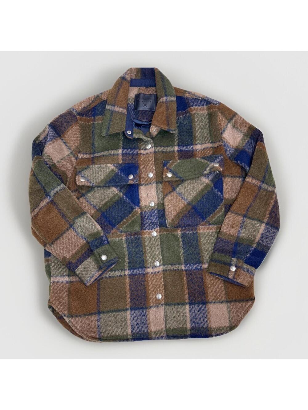 BLANKNYC Hit The Trail Plaid Flannel Shacket, Medium